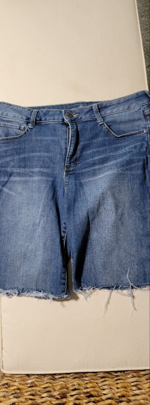 St. John's Bay Distressed Boyfriend Denim Shorts - Blue